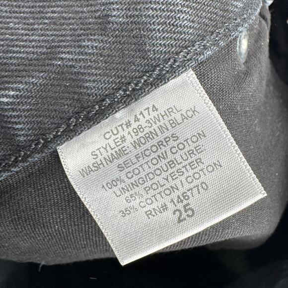 RE/DONE High Rise Straight Loose Rigid Distressed Jeans Black Size 25 NEW - Picture 10 of 16